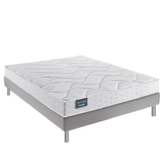 Ensemble Dunlopillo 160*200 cm EUGEN 1 18 cm matelas sommier déco jeu de 4 pieds gris