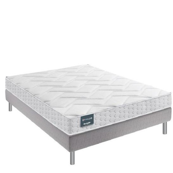 Ensemble Dunlopillo 160*200 cm EUGEN 2 20 cm matelas sommier déco jeu de 4 pieds gris
