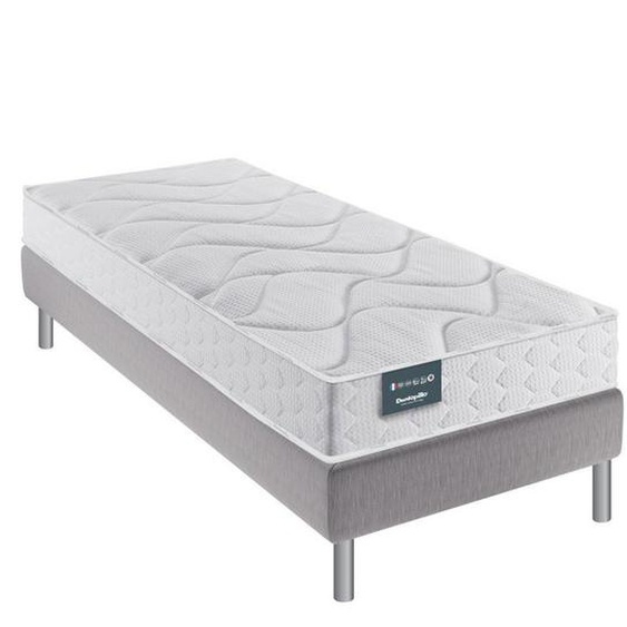 Ensemble Dunlopillo 90*190 cm EUGEN 1 18 cm matelas sommier déco jeu de 4 pieds gris