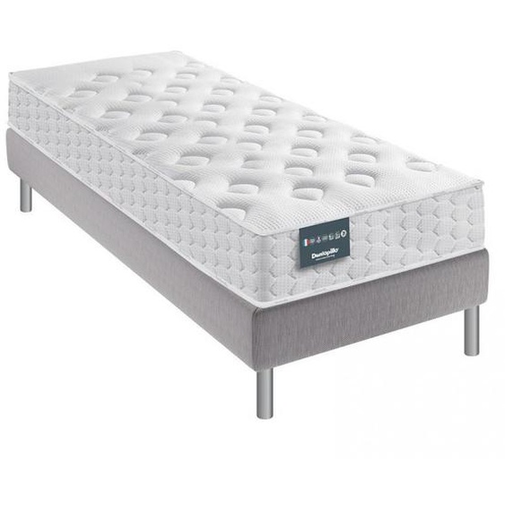 Ensemble Dunlopillo 90*190 cm EUGEN 3 21 cm matelas mémoire de forme sommier déco jeu de 4 pieds gris