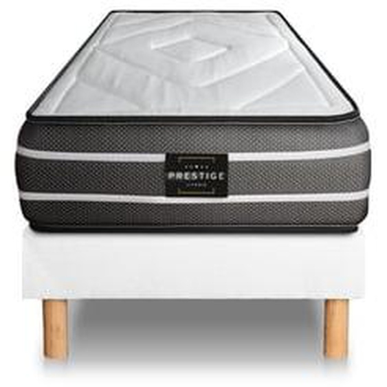 Ensemble Exclusive Ressorts ensachés et mémoire de forme Sommier Blanc