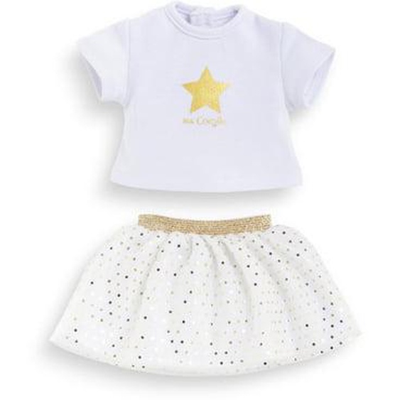 Ensemble Jupe et T-Shirt, Ivoire et Or, vêtements, pour poupée Ma Corolle, 36cm