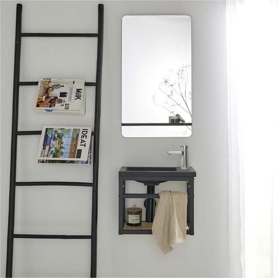 Ensemble lave-mains HAMPTON gain de place avec miroir tablette