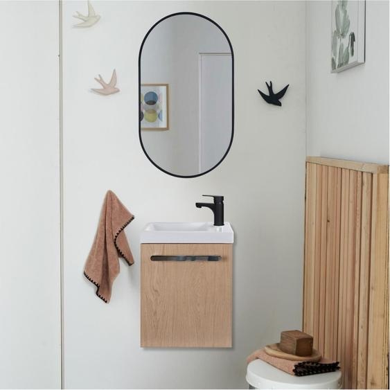 Ensemble lave-mains suspendu NEVADA avec miroir ovale