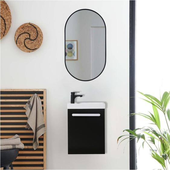 Ensemble lave-mains suspendu NEVADA avec miroir ovale