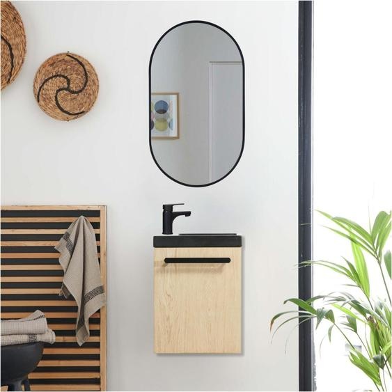 Ensemble lave-mains suspendu NEVADA avec miroir ovale