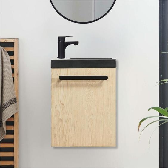 Ensemble lave-mains suspendu NEVADA avec robinet noir