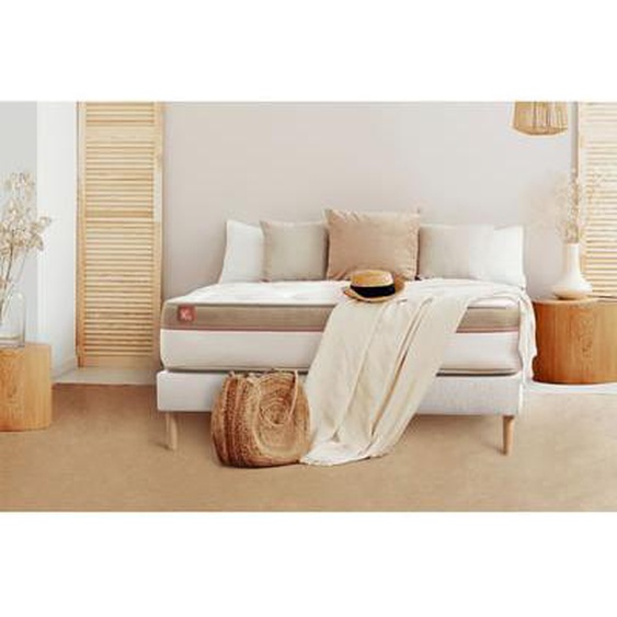 Ensemble Le Cosy Mémoire de forme Sommier Blanc