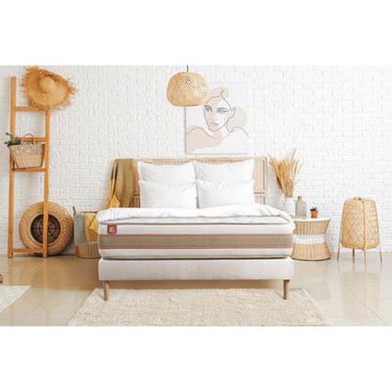 Ensemble Le Délicat Ressorts ensachés et mémoire de forme Sommier en kit  Blanc