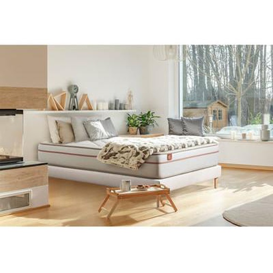 Ensemble Le Paisible Mémoire de forme Sommier Blanc