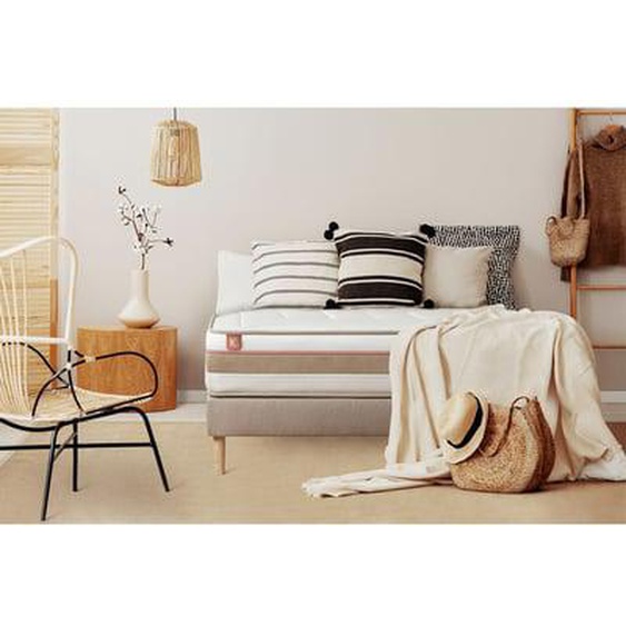 Ensemble Le Tendre Ressorts ensachés et mémoire de forme Sommier Beige