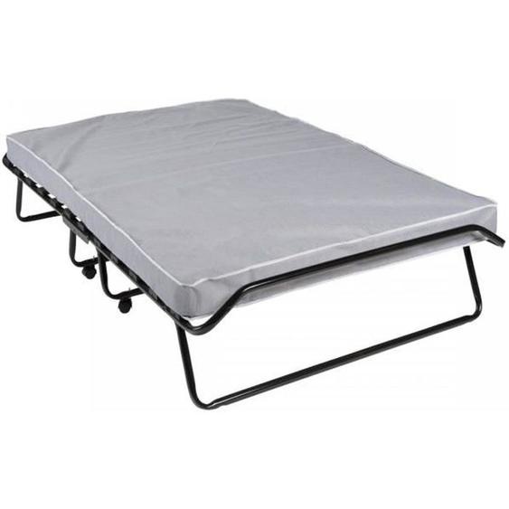 Lit dappoint pliant avec matelas et sommier 120x190 - Noir - Fabriqué en France - Terre de Nuit