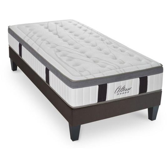 Ensemble Matelas Altesse Mousse HD Accueil Mémoire de Forme Ferme et sommier en kit 90x200cm - MAISON AUBERTIN