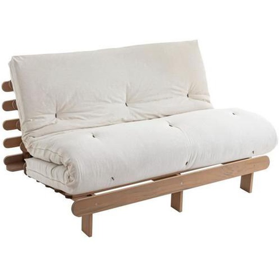 Ensemble matelas futon - TERRE DE NUIT - 140x200 cm - Coton - Épaisseur 13 cm - Structure bois massif