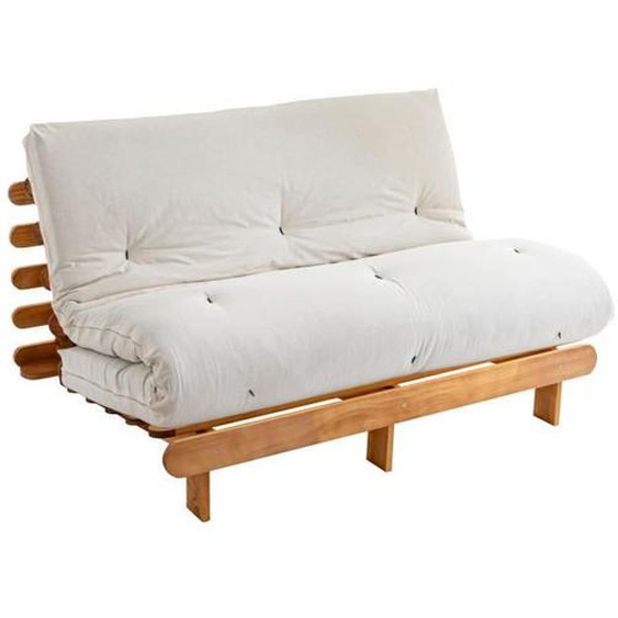 Ensemble matelas futon - TERRE DE NUIT - 140x200 cm - Coton - Bois massif - Réversible
