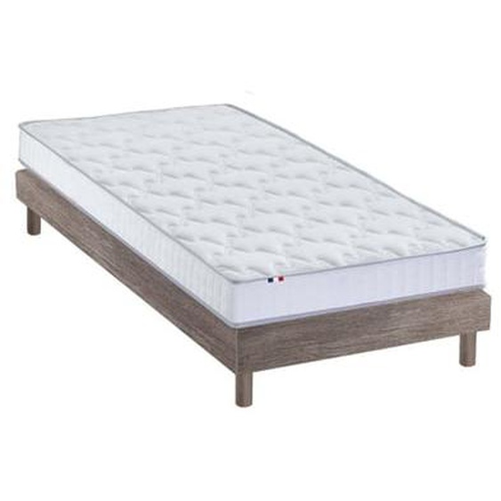 Ensemble matelas mousse HR + latex avec sommier en kit pratique