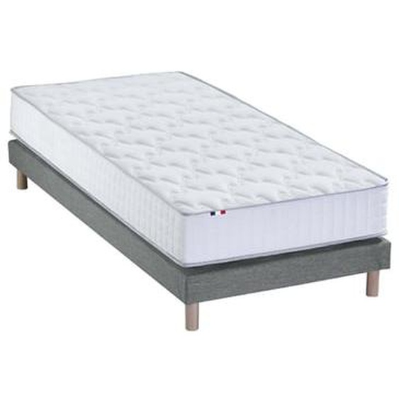 Pack literie ASTRE, matelas à ressorts et sommier en bois massif