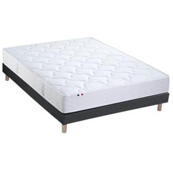 Pack literie ASTRE, matelas à ressorts et sommier en bois massif