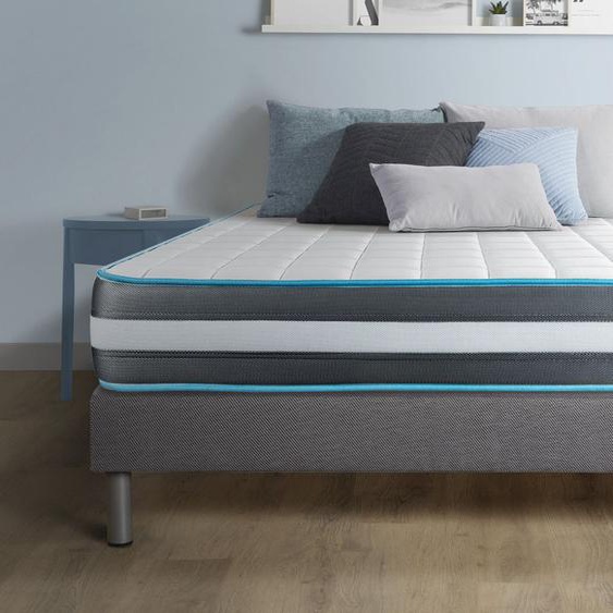 Ensemble matelas + sommier BODYFORM Mémoire de forme - BODY CARE - 160x200 cm - 20 cm - Ferme - Gris