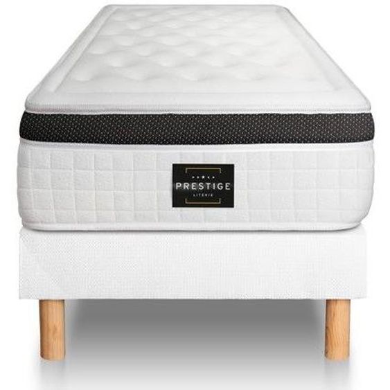 Ensemble matelas + sommier - PRESTIGE LITERIE - Privilège - 120x200 cm - Mousse HR - Ferme