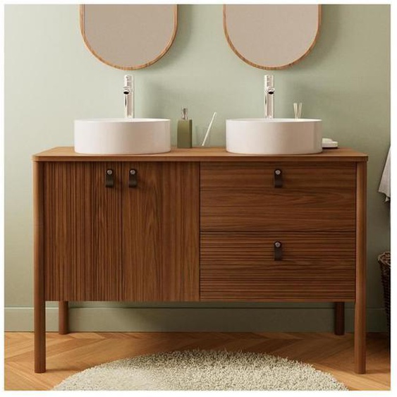 Ensemble meuble double noyer + vasque JOY