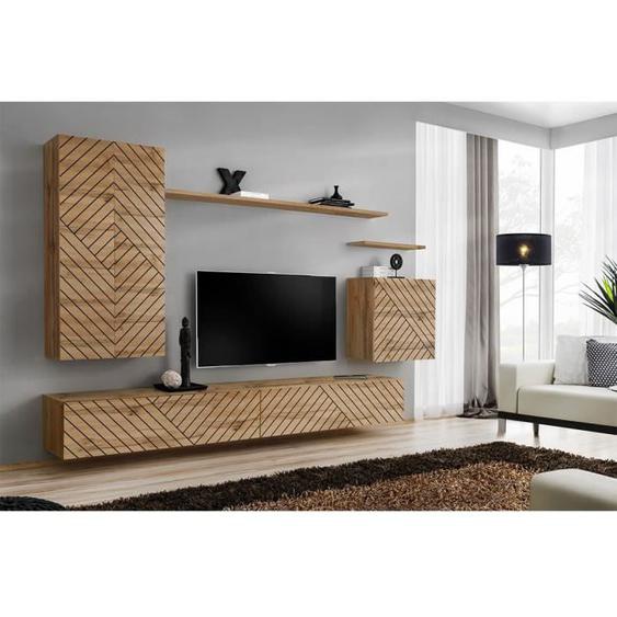 Ensemble meuble salon SWITCH II design - PRICE FACTORY - Chêne - Industriel - Chic - Tendance
