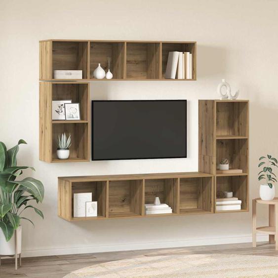 Ensemble meuble TV 4 pcs Chêne artisanal Bois dingénierie