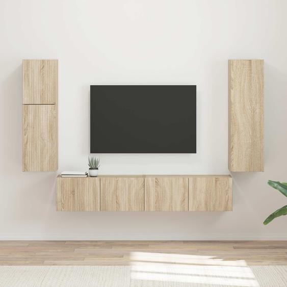 Ensemble meuble TV 4 pcs Chêne Sonoma Bois dingénierie