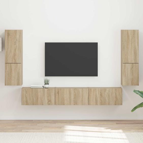 Ensemble meuble TV 4 pcs Chêne Sonoma Bois dingénierie