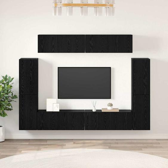 Ensemble meuble TV 8 pcs Chêne noir Bois dingénierie
