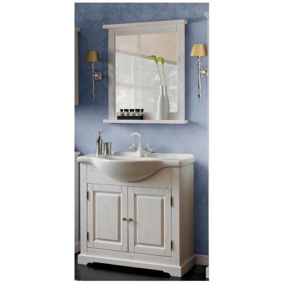 Ensemble meuble vasque + miroir - Bois - 85 cm - Sophie