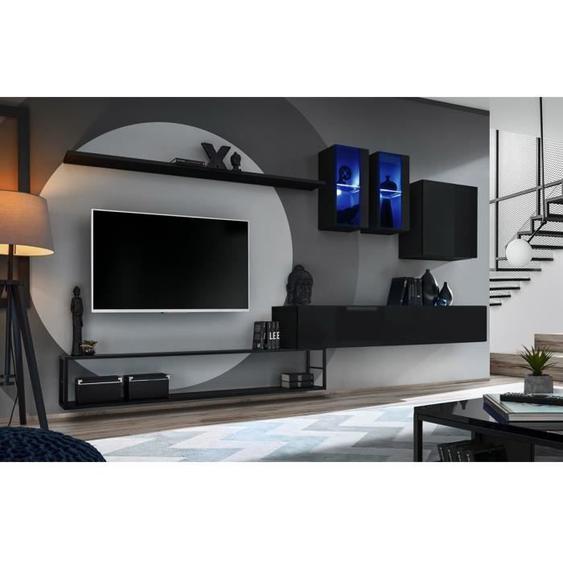 Ensemble meubles de salon style industriel SWITCH M1. Coloris noir. 40 Noir