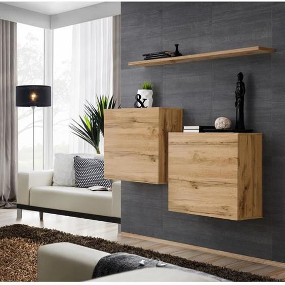 Ensemble meubles de salon SWITCH SBI design, coloris chêne Wotan. 30 Marron