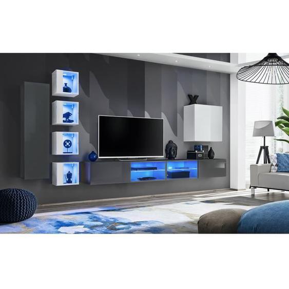 Ensemble meubles de salon SWITCH XXVI design, coloris gris et blanc. 40 Gris