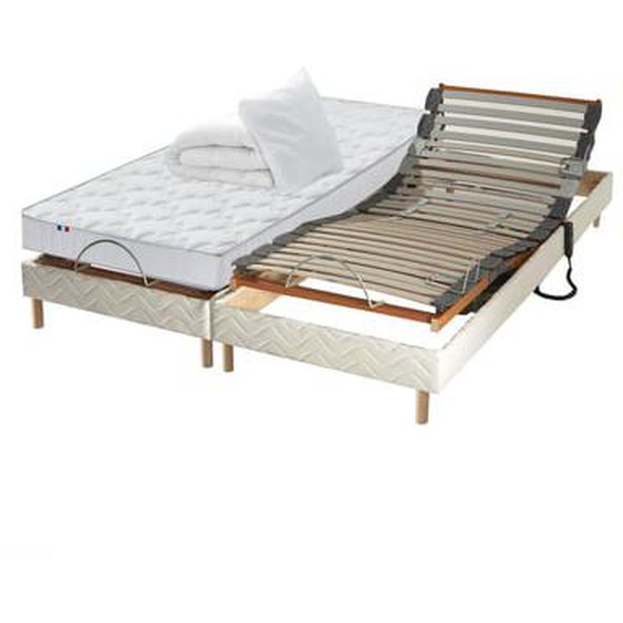 Ensemble relaxation mémoire de forme + couette + oreillers + sommier - FABRICATION France