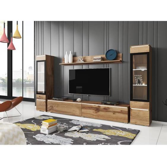 Ensemble salon - Vera II - Meuble TV 180 cm - Chêne Wotan - Design contemporain - Montage facile