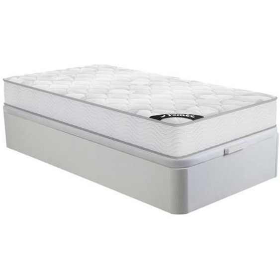 Ensemble sommier coffre blanc + matelas ressorts ensachés SONGE 90x190cm - YSMÉE