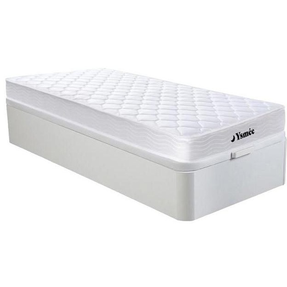 Ensemble sommier coffre blanc + matelas ressorts et mémoire de forme - WOLKENLOS de MORGENGOLD