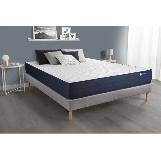 Ensemble sommier matelas 160x200 Actiflex life - 22 cm - Très ferme - sommier kit gris