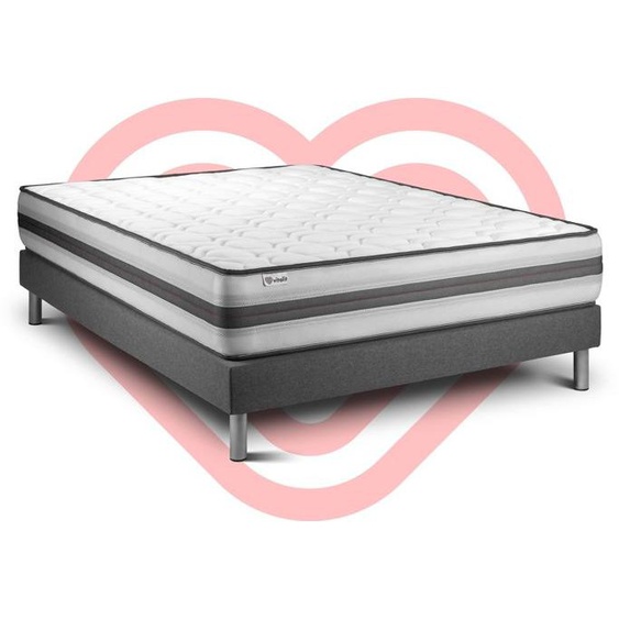 Ensemble sommier matelas 180x200 VITALPOWER RECOVER Mémoire de forme ProfiZone - 26 cm - Equilibré - sommier kit gris