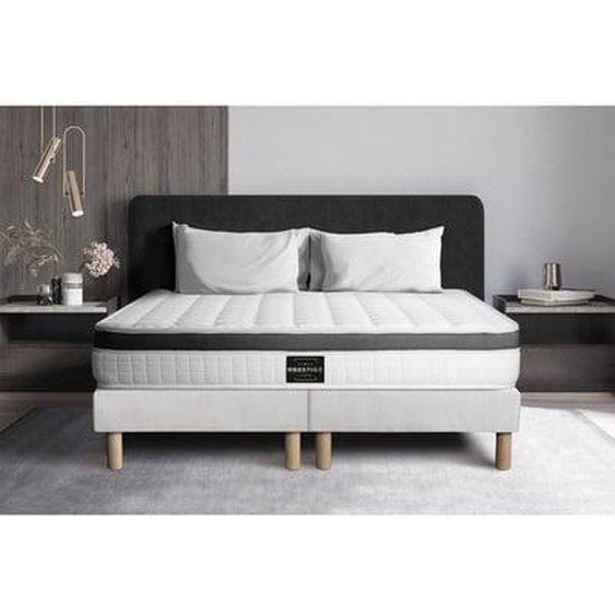 Ensemble Supérieur Mémoire de forme Double sommiers Blanc