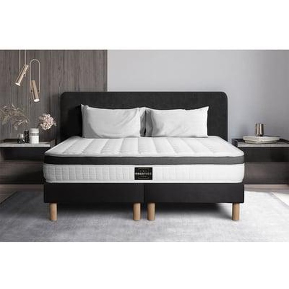 Ensemble Supérieur Mémoire de forme Double sommiers Noir
