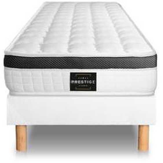 Ensemble Supérieur Mémoire de forme Sommier en kit  Blanc