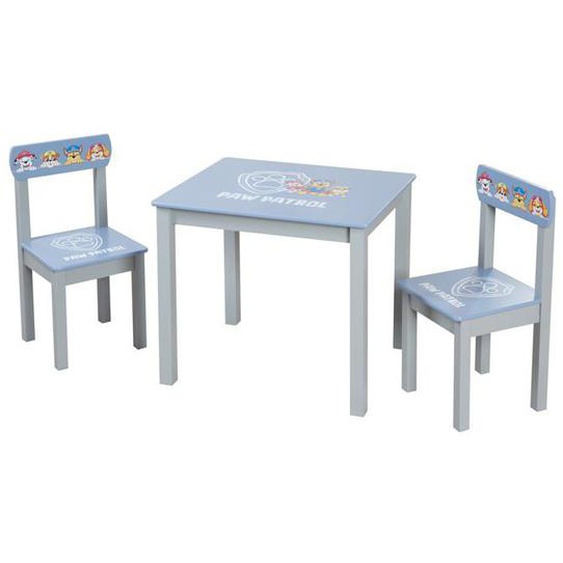 Ensemble Table + 2 Chaises Enfants ROBA PatPatrouille - Motif Chiens Chase Ruben & Marcus - Bleu - Gris