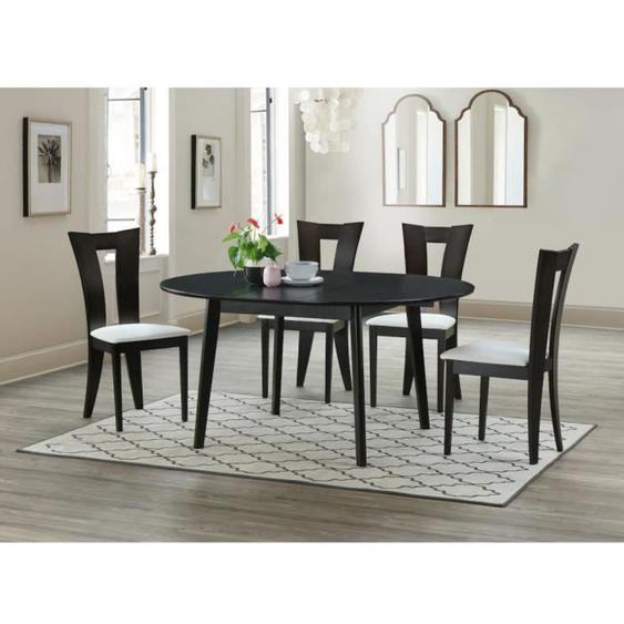 Ensemble table + 4 chaises TIFFANY - Hêtre massif - Wengé