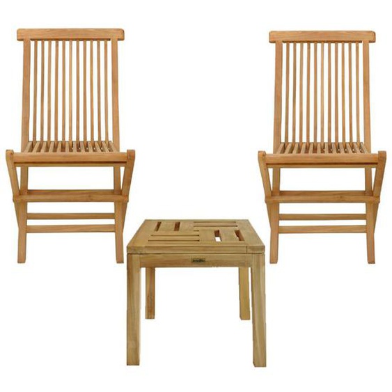 Ensemble table basse de jardin et chaises - BENEFFITO - SALENTO - Bois -