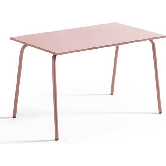 Ensemble table de jardin en métal et 4 chaises Rose poudré - Oviala Palavas
