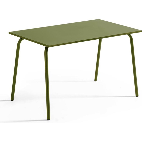 Ensemble table de jardin en métal et 4 chaises Vert Kaki - Oviala Palavas