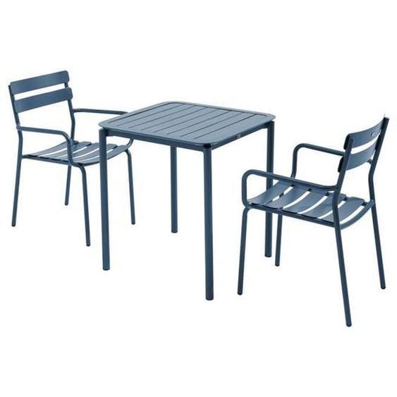 Ensemble table et chaises de jardin - OVIALA - 70cm - Aluminium - Empilable - Contemporain