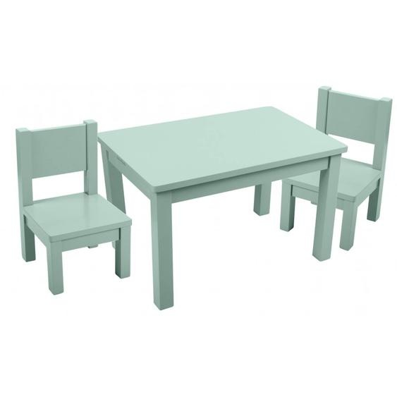 Ensemble Table Et Chaises Enfant 4-7 Ans Vert Sauge